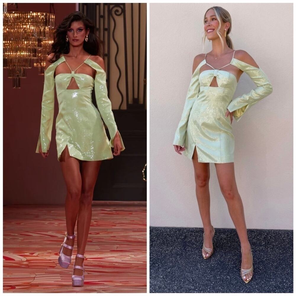 Alice McCall Pistachio Green Sequin Mini Dress